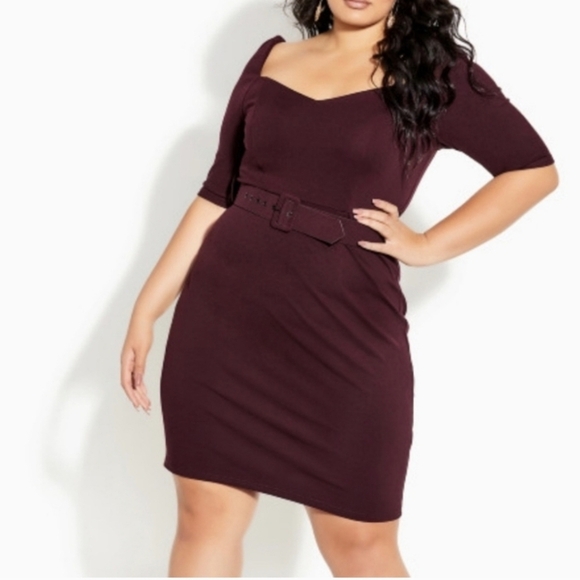 City Chic Warm Brown A-Line Dress Size 24 3X - Picture 2 of 10